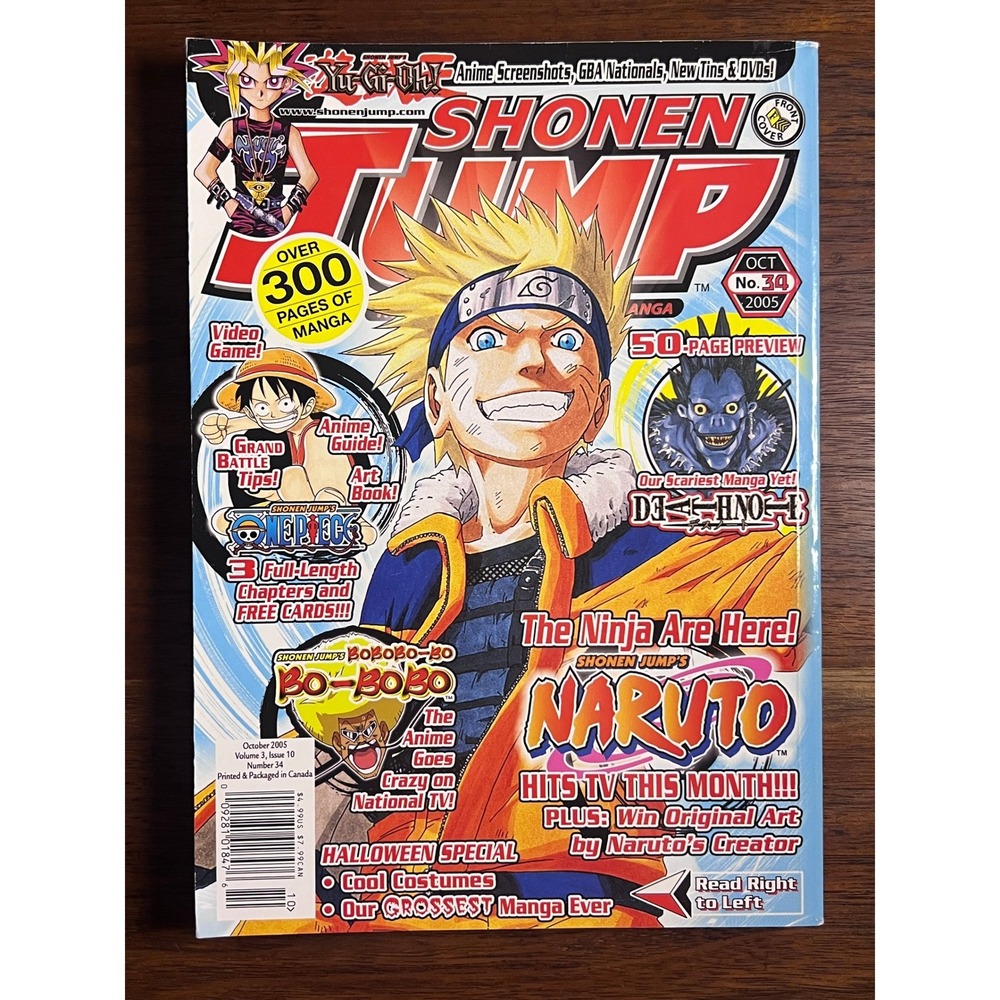 Shonen Jump Magazine October 2005 Vol 3 No 34 Naruto Death Note One Piece YuGiOh